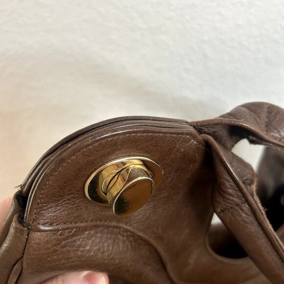 Foley and Corinna Leather Shoulder Bag Brown Gold Turnkey Boho - Picture 14 of 15